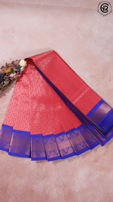Red and Blue Kanchipuram Silk Saree